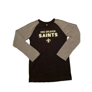 New Orleans Saints NFL Team Apparel Long Sleeve Black Gray Youth XL Shirt